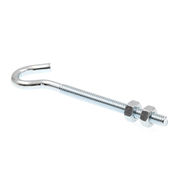 Prime-Line Clothesline Hooks With Nuts 1/4in-20 X 4-1/4in Zinc Plated Steel 10PK 9069290 - main